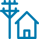 House icon with electric pole